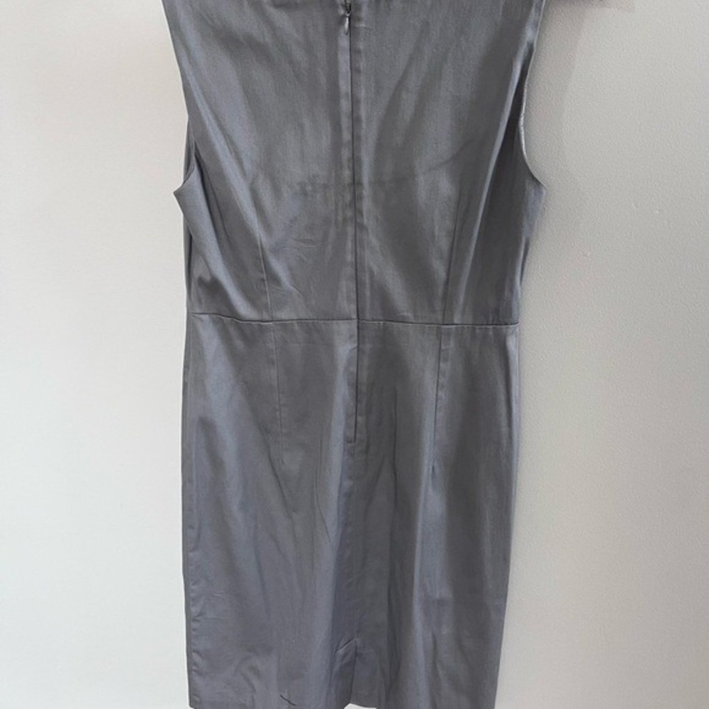 Mossimo Supply Co. Gray Sleeveless Pleated Neck Sheath Midi Dress Sz. 12 Bodycon - Picture 4 of 8